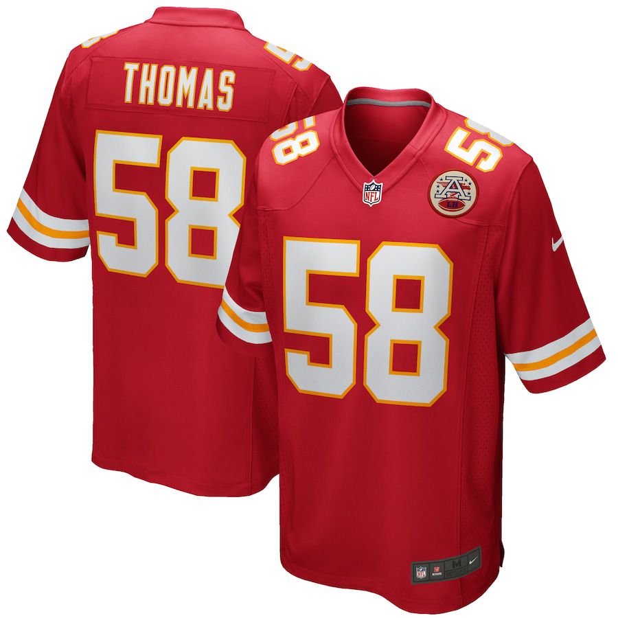 Men Kansas City Chiefs #58 Derrick Thomas Nike Red Game Retired Player NFL Jersey